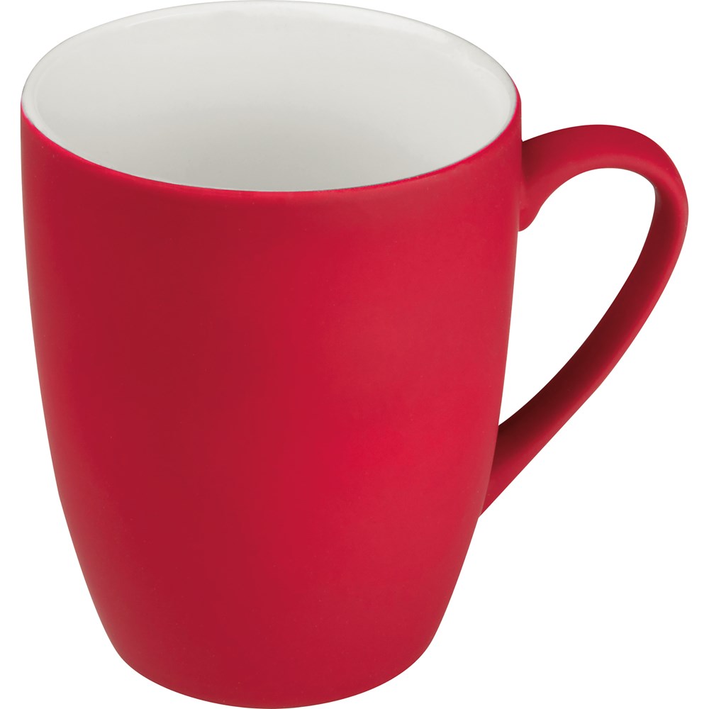 Tasse aus Porzellan, außen gummiert, 300ml JUDYTA - Rot
