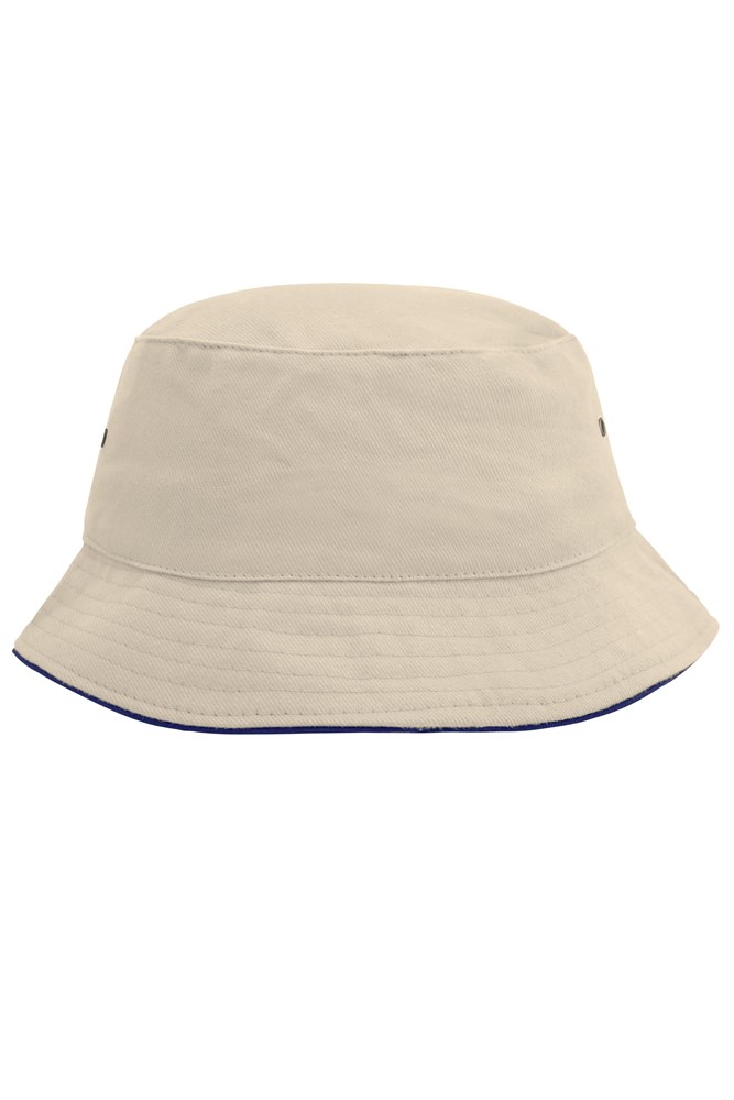 Fisherman Piping Hat - Natural/navy (ca. Pantone 7500C
296C)