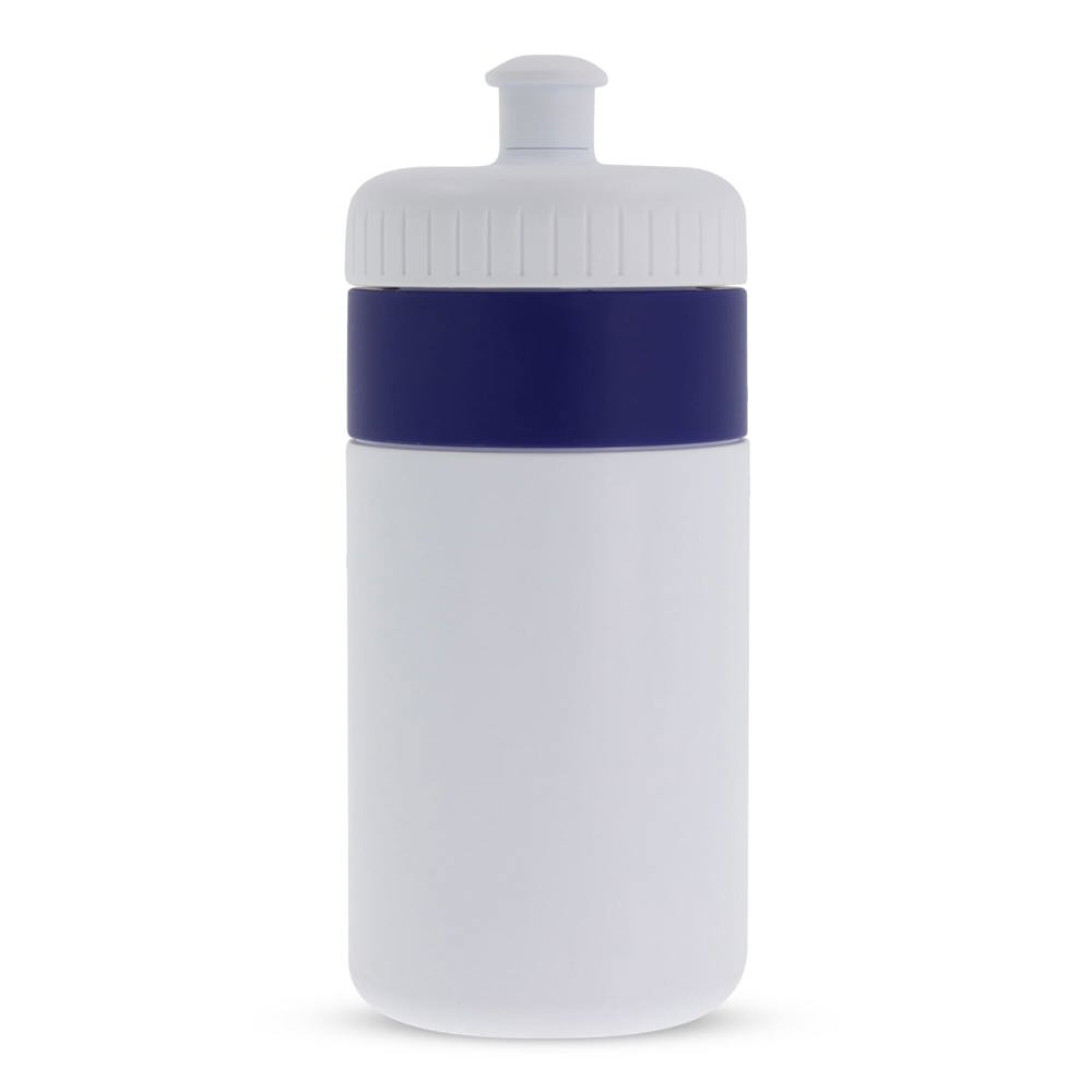 Sportflasche mit Rand 500ml - Weiss / Dunkelblau