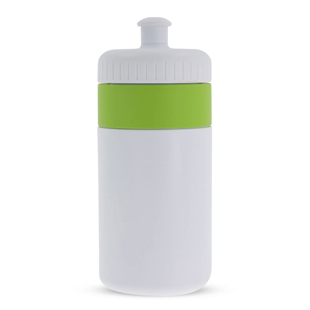 Sportflasche mit Rand 500ml - Weiss / Hellgrün