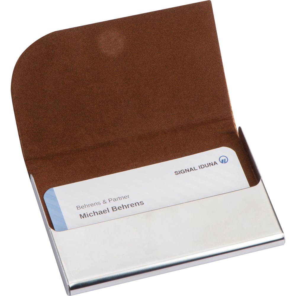 Visitenkarteneui aus Metall mit Korkdeckel ROBERTO