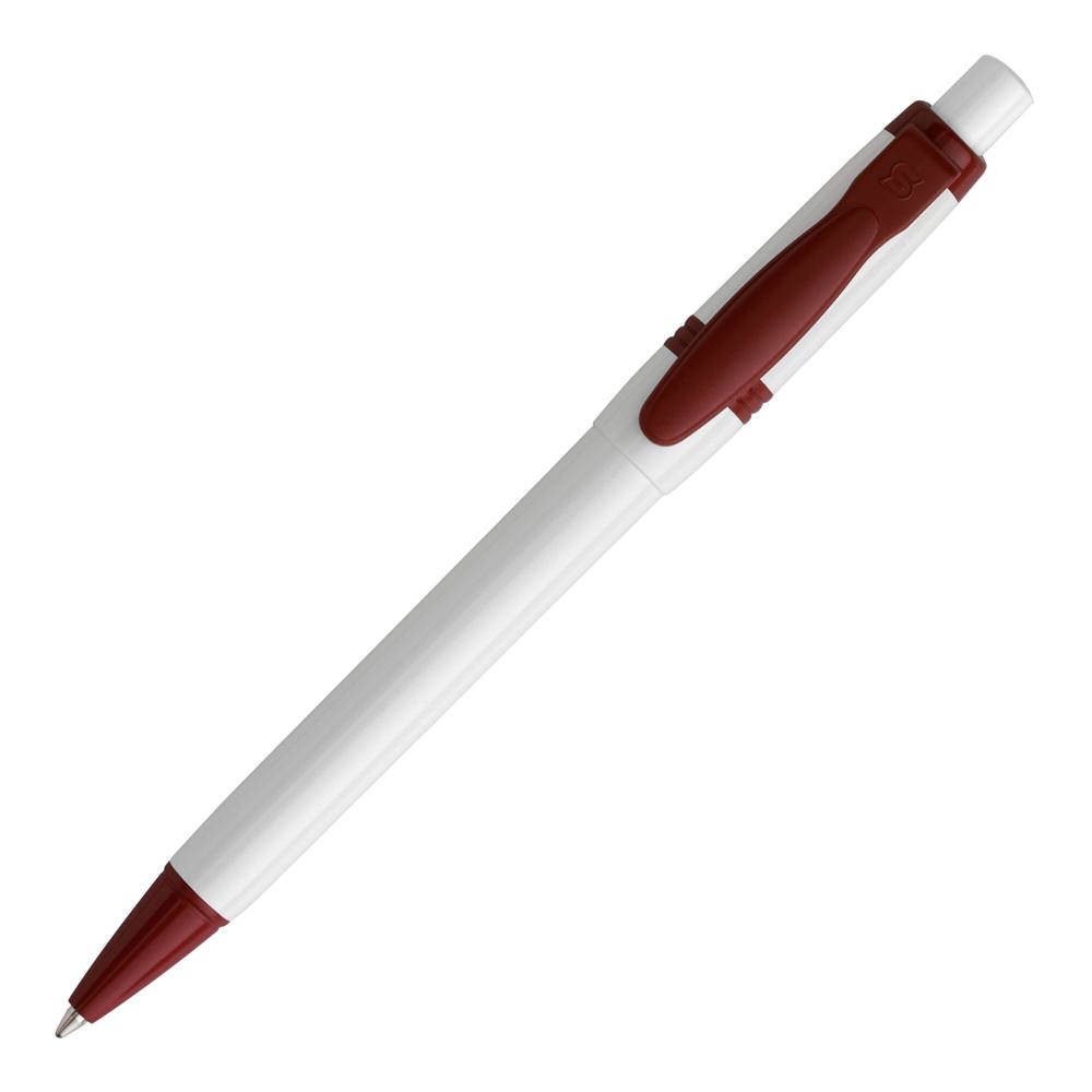 Kugelschreiber Olly hardcolour - Weiss / Dunkelrot