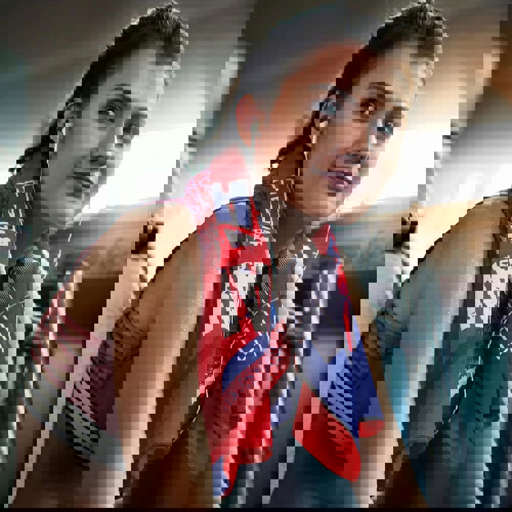 R-PET-Schnelltrocknungshandtuch 40 × 80 cm mit Beutel, Sublimationsdruck.