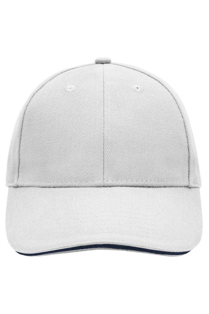 6 Panel Sandwich Cap - White/navy (ca. Pantone white
296C)