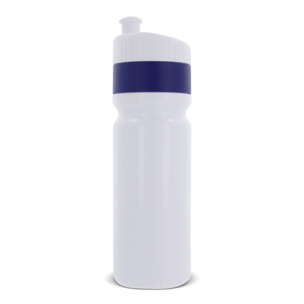 Sportflasche mit Rand 750ml - Weiss / Dunkelblau