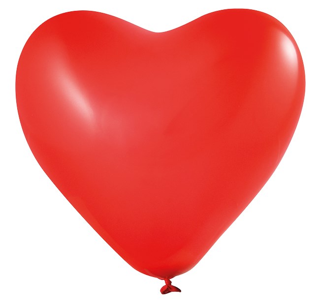 Herzballons ohne Druck Ø 33 cm - Rot (1130) Pastel (± PMS 185)