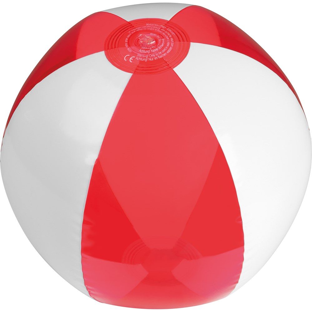 Strandball bicolour farbig/transparent MARGARETHE - Rot
