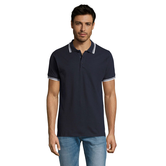 PASADENA MEN - PASADENA HERREN POLO 200 - Französische Marine/weiß