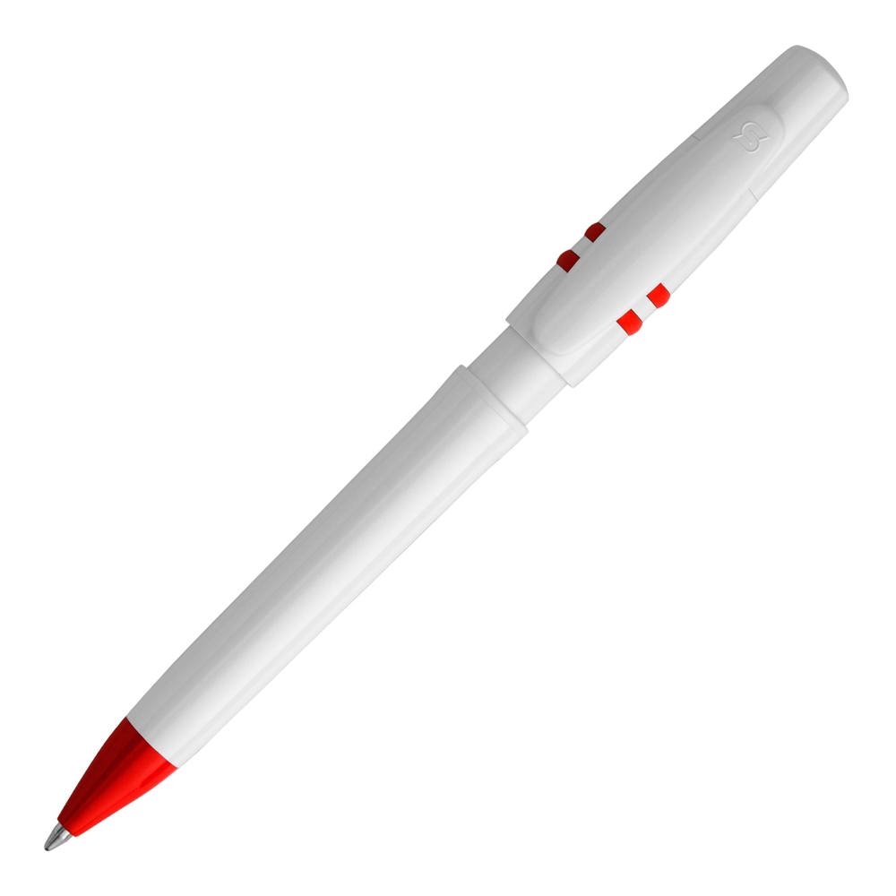 Kugelschreiber Nora hardcolour - Weiss / Rot