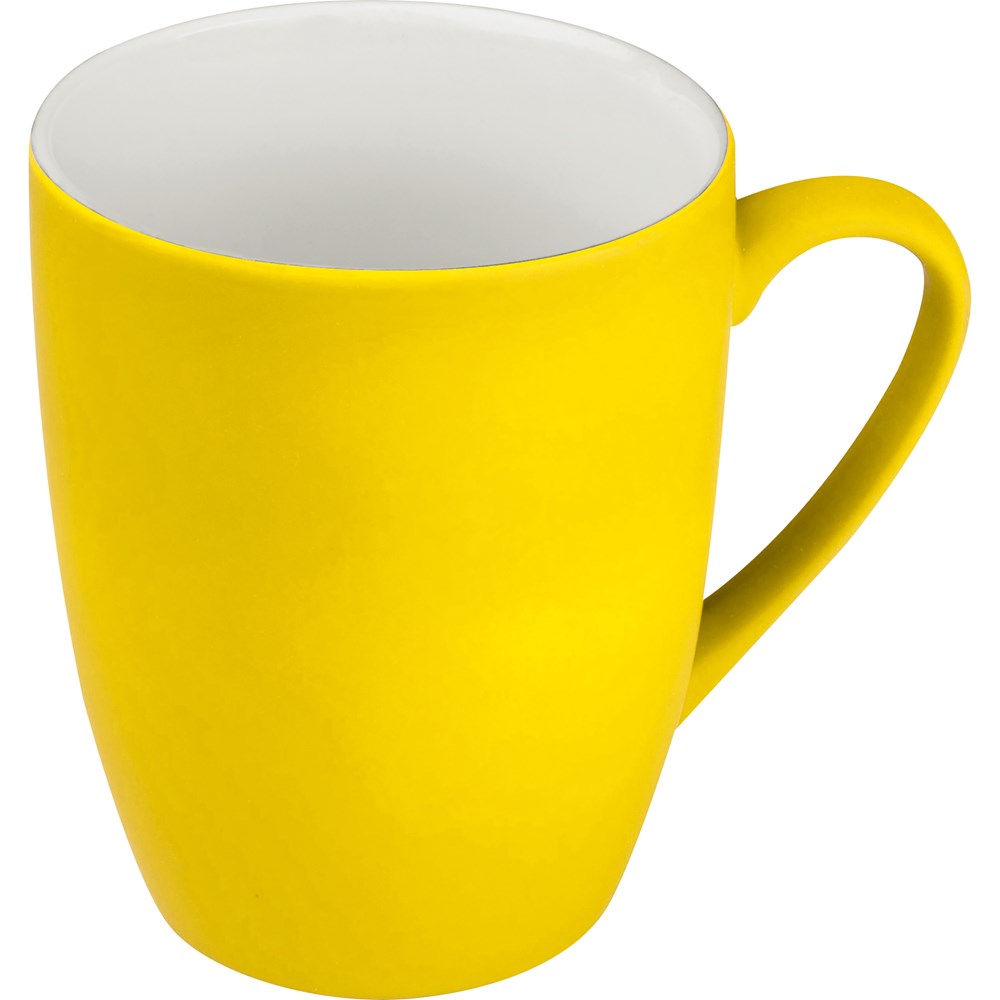 Tasse aus Porzellan, außen gummiert, 300ml JUDYTA - Gelb