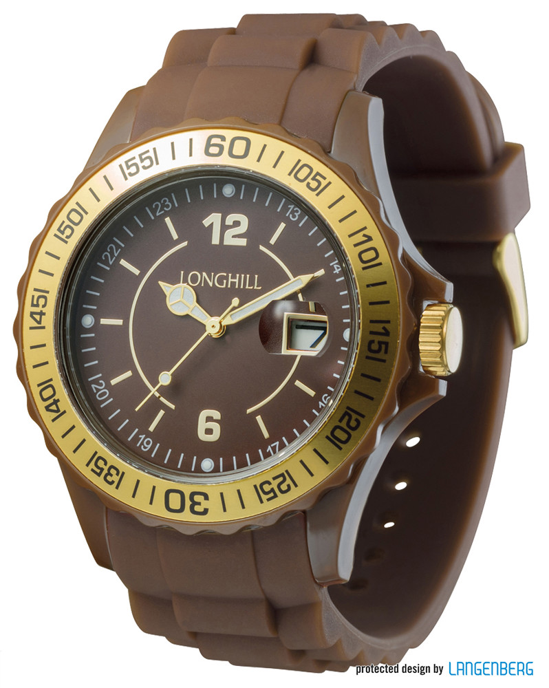 Kunststoffuhr LOGI GOLD - Braun
