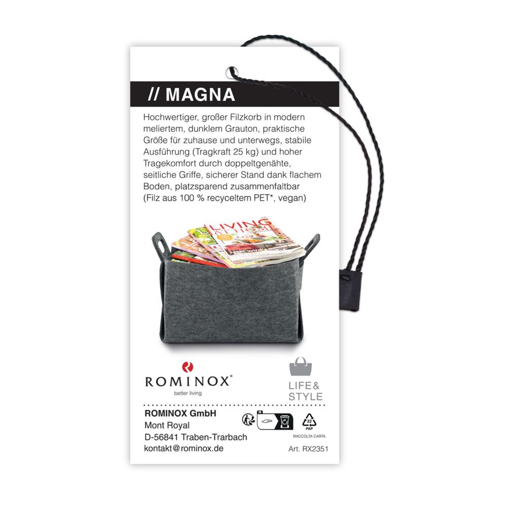 ROMINOX® Vegane Filztasche // Magna