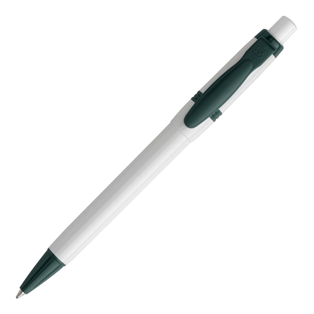 Kugelschreiber Olly hardcolour - Weiss / Dunkelgrün