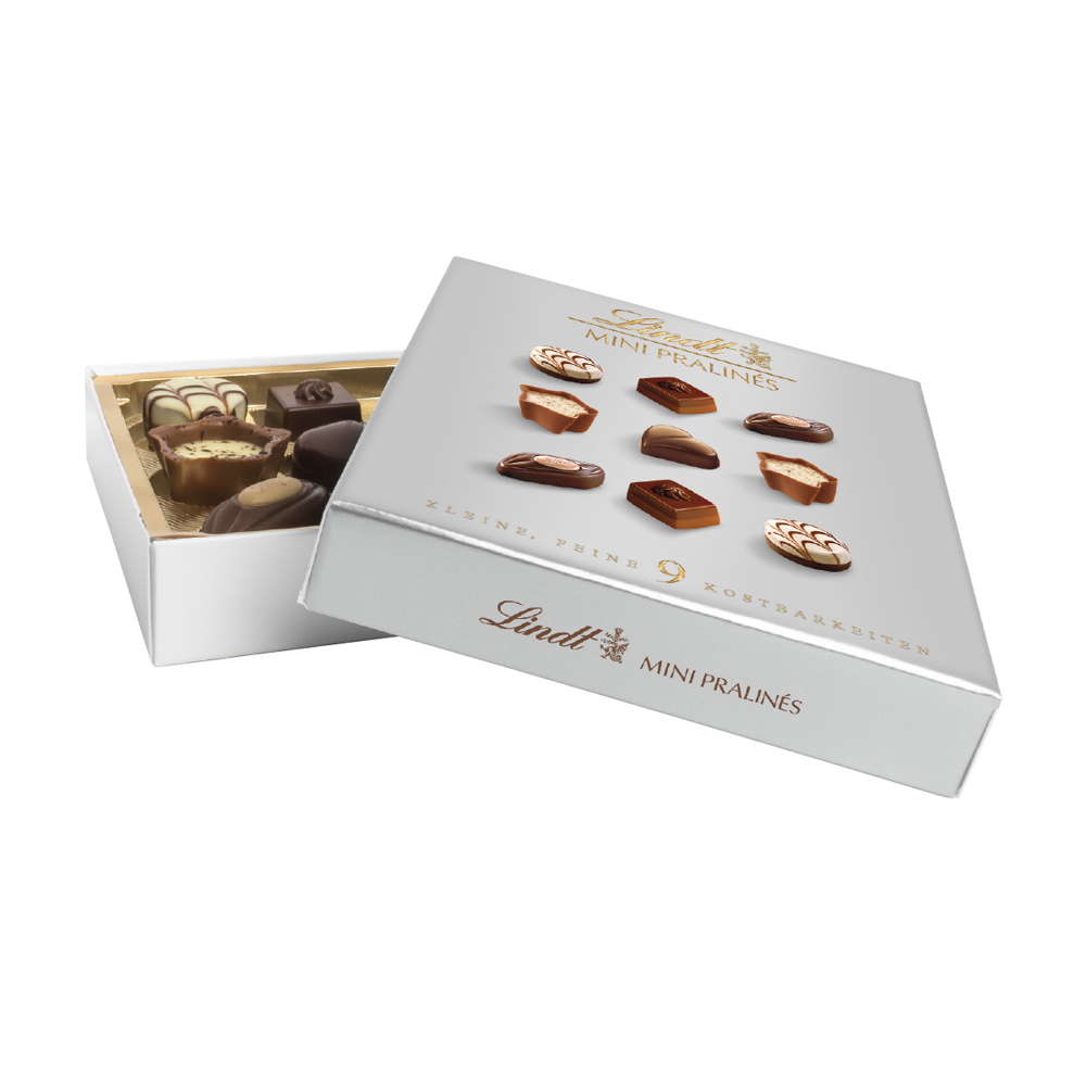 Lindt Mini Pralinés im Werbeschuber