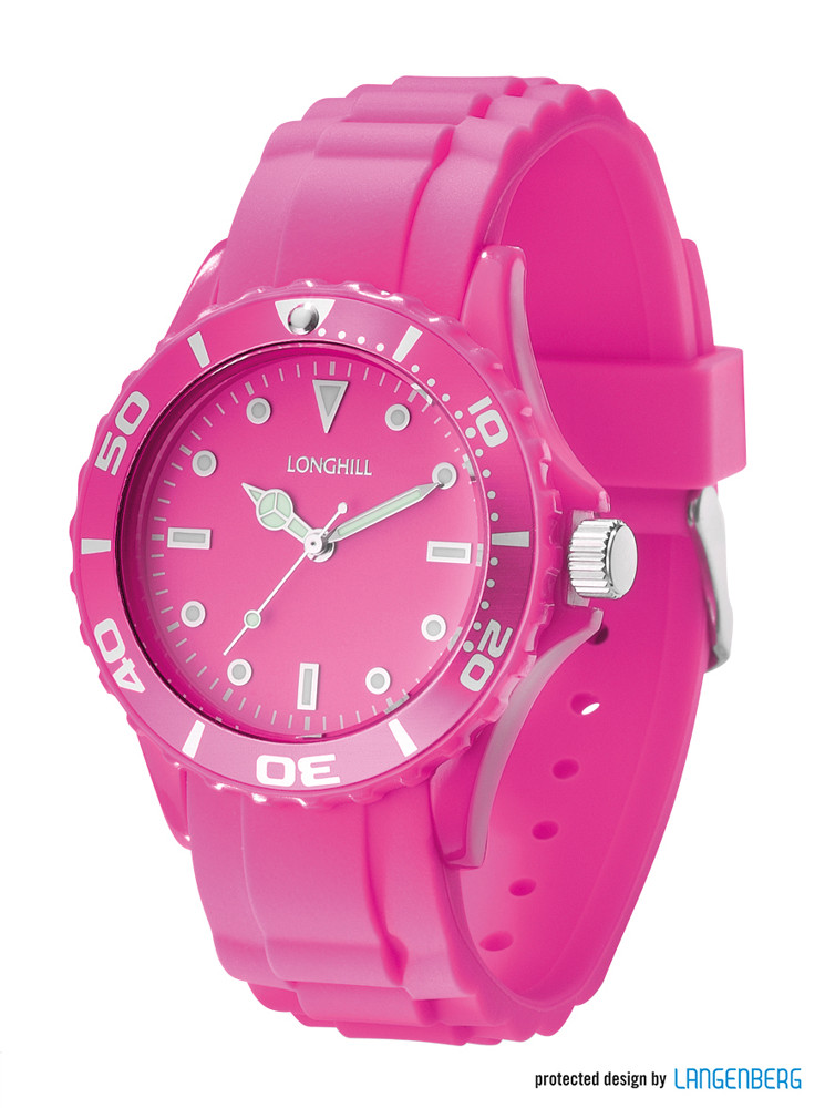 Kunststoffuhr LOGI LADY - Pink