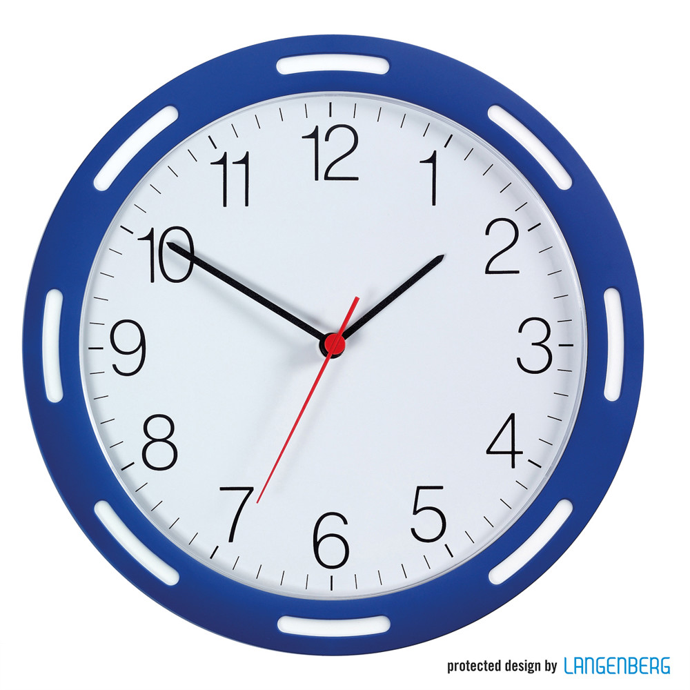 Quarz-Wanduhr U-1248 - blau/weiss
