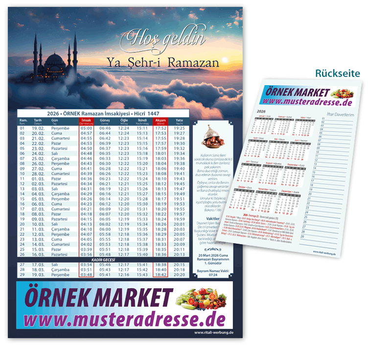 Ramadan Kalender - Imsakiye A4 - I-81