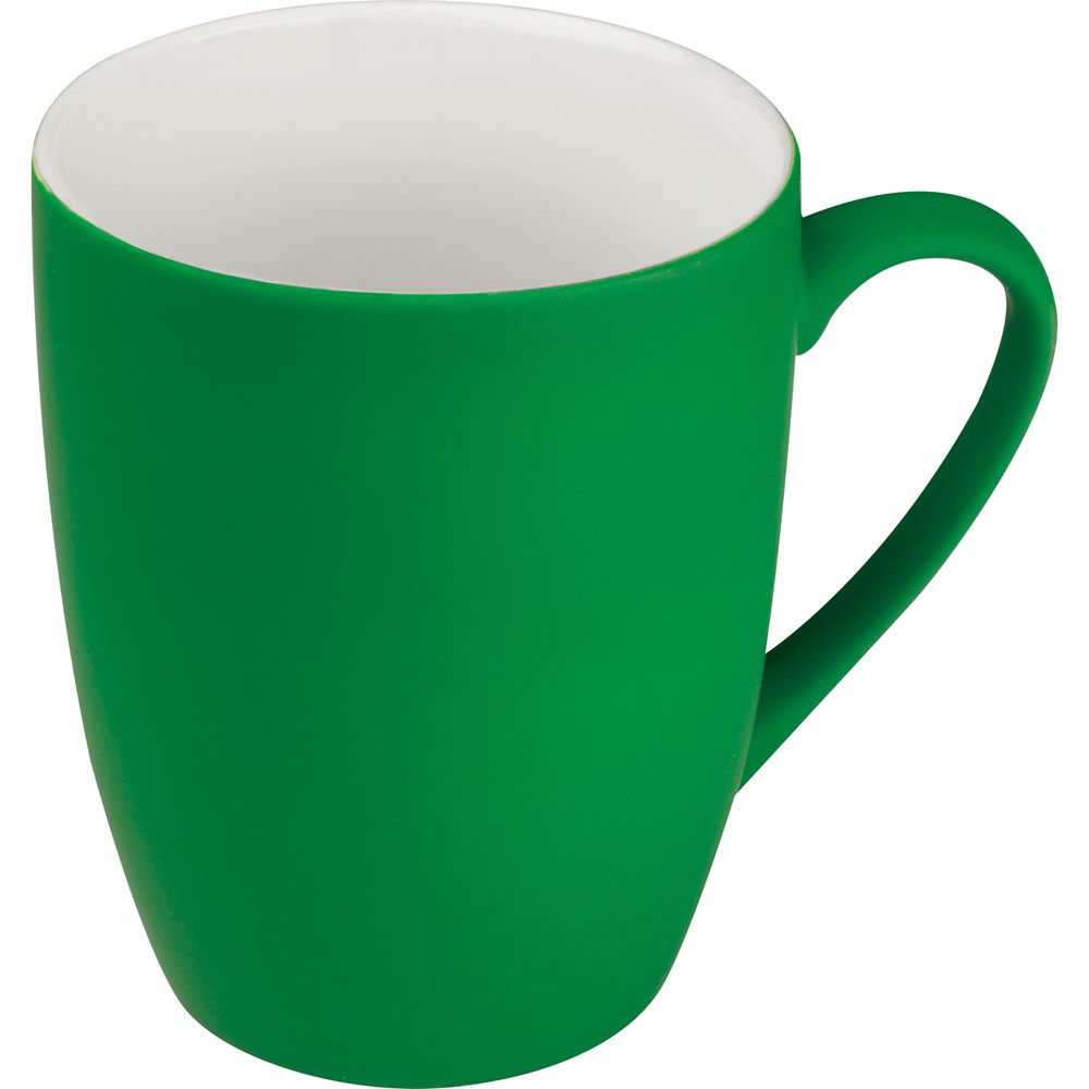 Tasse aus Porzellan, außen gummiert, 300ml JUDYTA - Grün