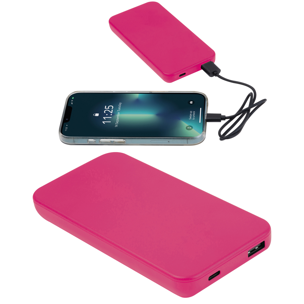 Recycelte Powerbank 10.000 mAh PRESTON - Pink