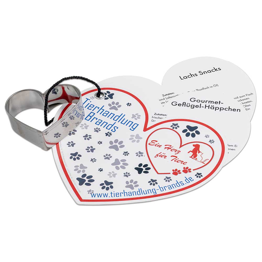 Backförmchen mit Leckerli-Rezeptblock Herz - individuell