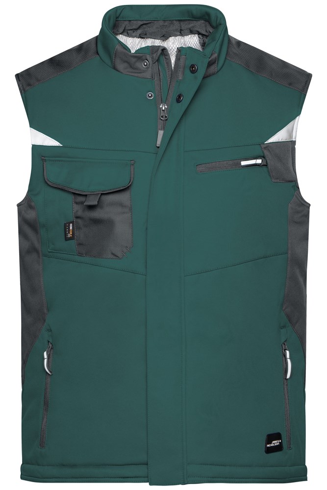 Craftsmen Softshell Vest - STRONG - - Dark-green/black (ca. Pantone 554U
blackC)