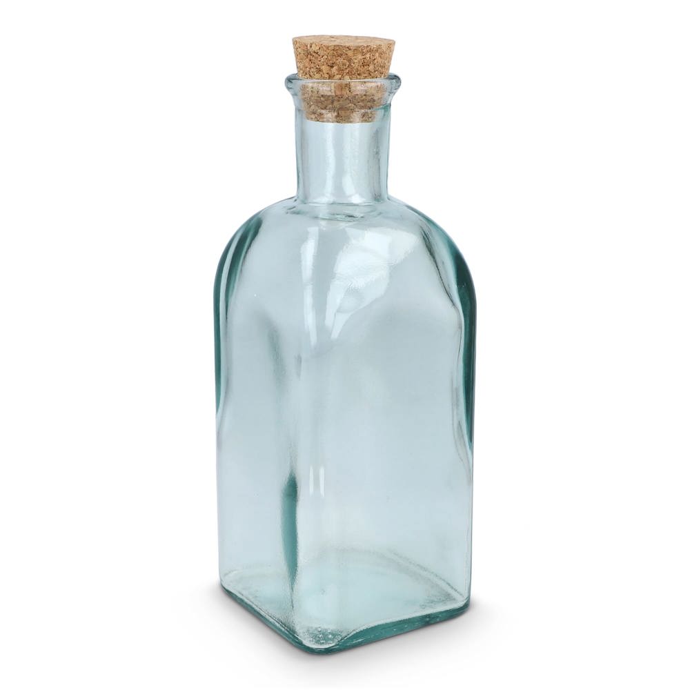 InSideOut Square Recycelte Glaswasserflasche ReuuZ mit Korkverschluss 500ml