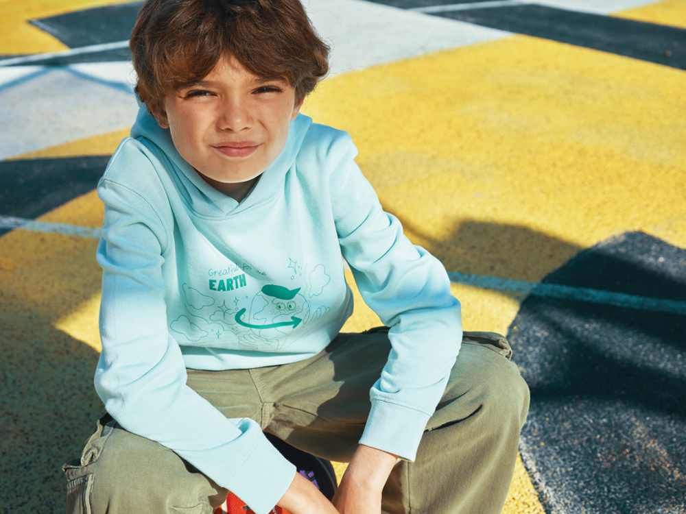 IQONIQ Yengo KidsHoodie mit Seitentaschen aus rec. Baumwolle