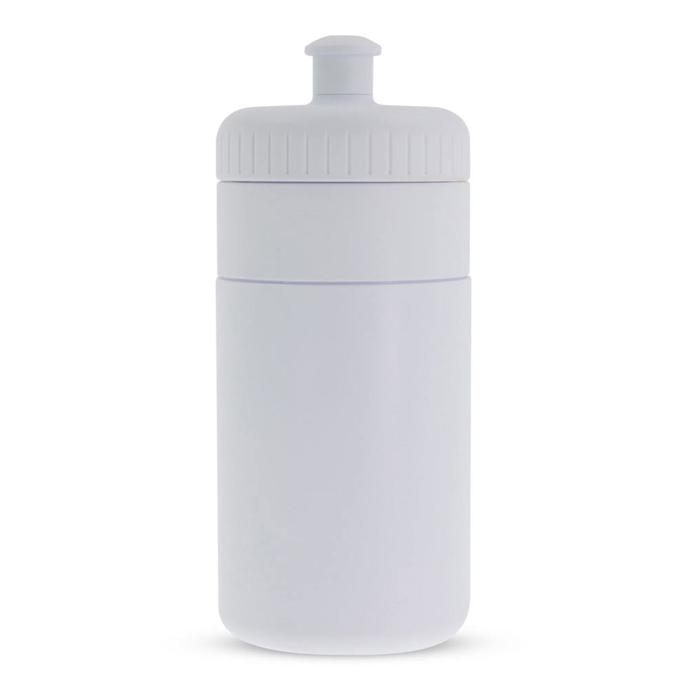 Sportflasche mit Rand 500ml - Weiss / Weiss
