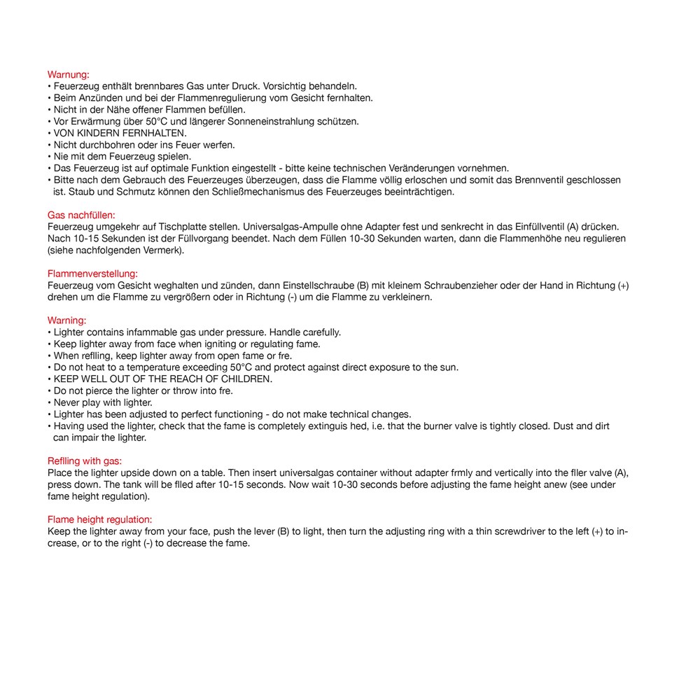 Elektronik Feuerzeug, nachfüllbar GEOFFREY