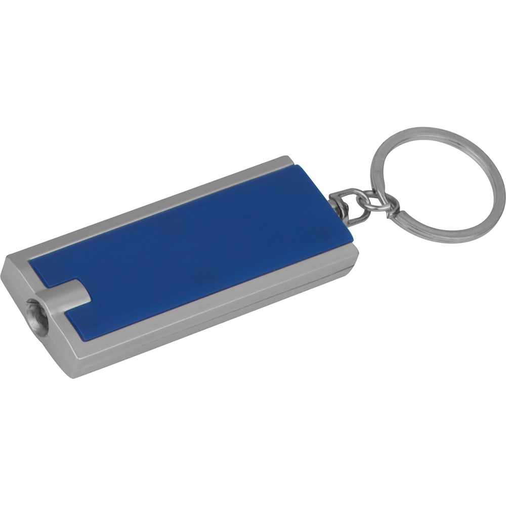 Rechteckiger Schlüsselanhänger mit LED Lämpchen AGUSTIN - Blau