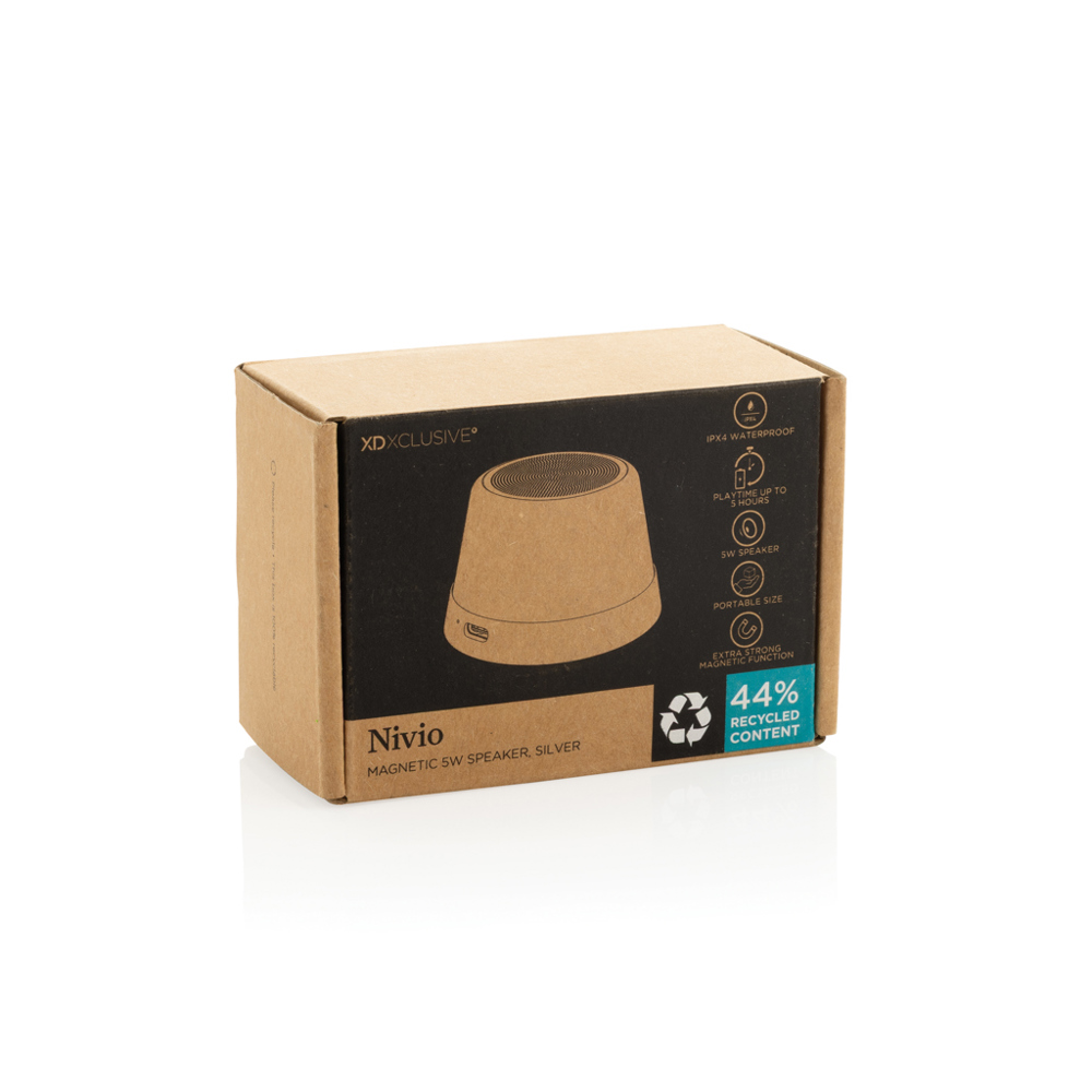 Nivio magnetischer 5W-Speaker aus RCS recyceltem Aluminium