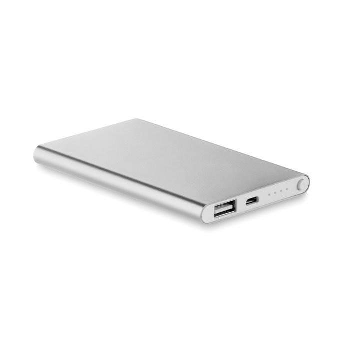 POWERFLAT - Powerbank 4000 mAh - Mattsilber
