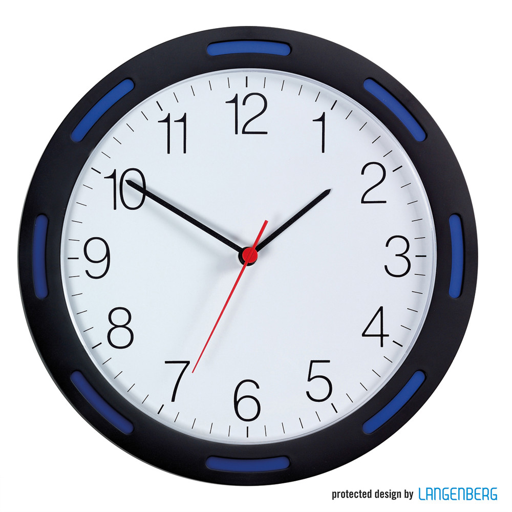 Quarz-Wanduhr U-1248 - Schwarz/Blau