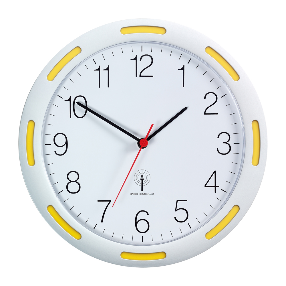Funk-Wanduhr U-2248 - silber/gelb