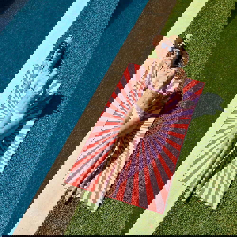 R-PET-Schnelltrocknungs-Strandtuch 100 × 180 cm, Sublimationsdruck