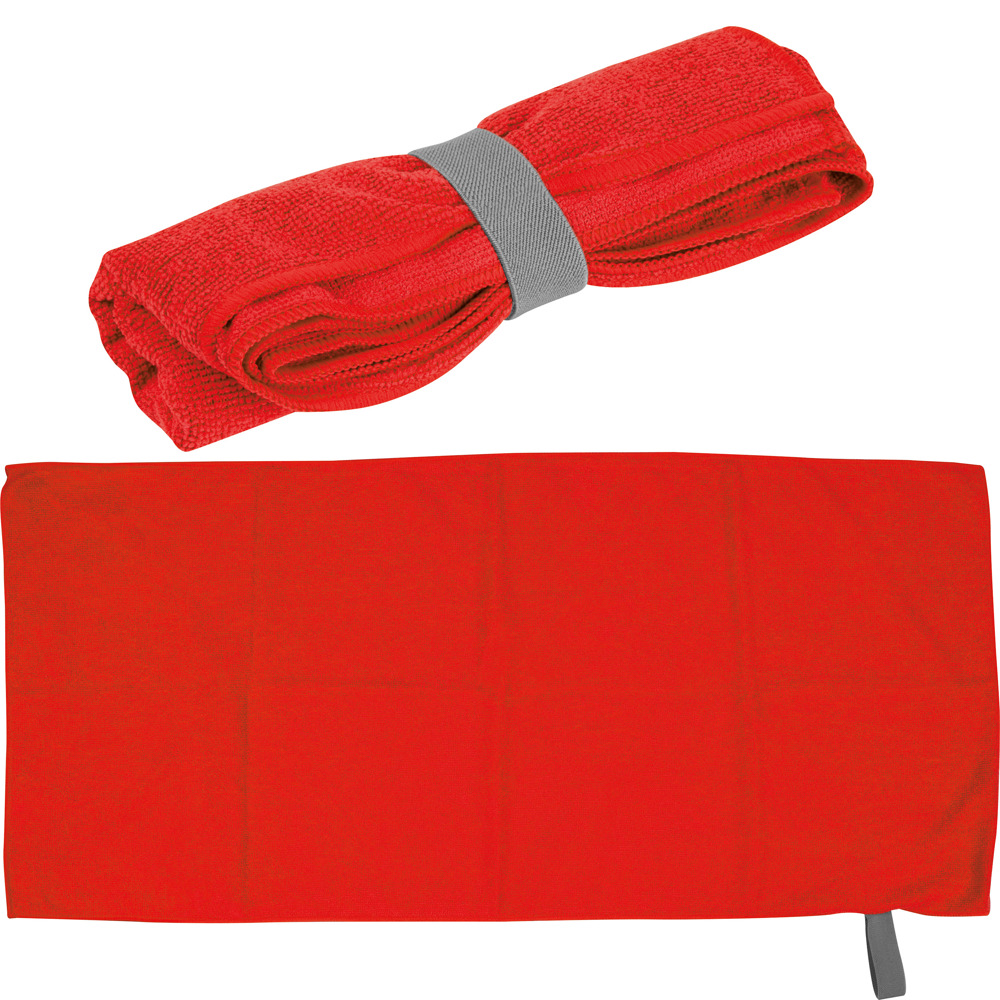 Mikrofaser Handtuch mit Gummiband HUGH - Rot