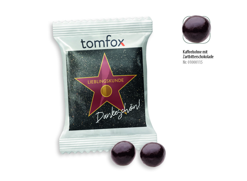 Schoko Kaffeebohnen Werbetüte