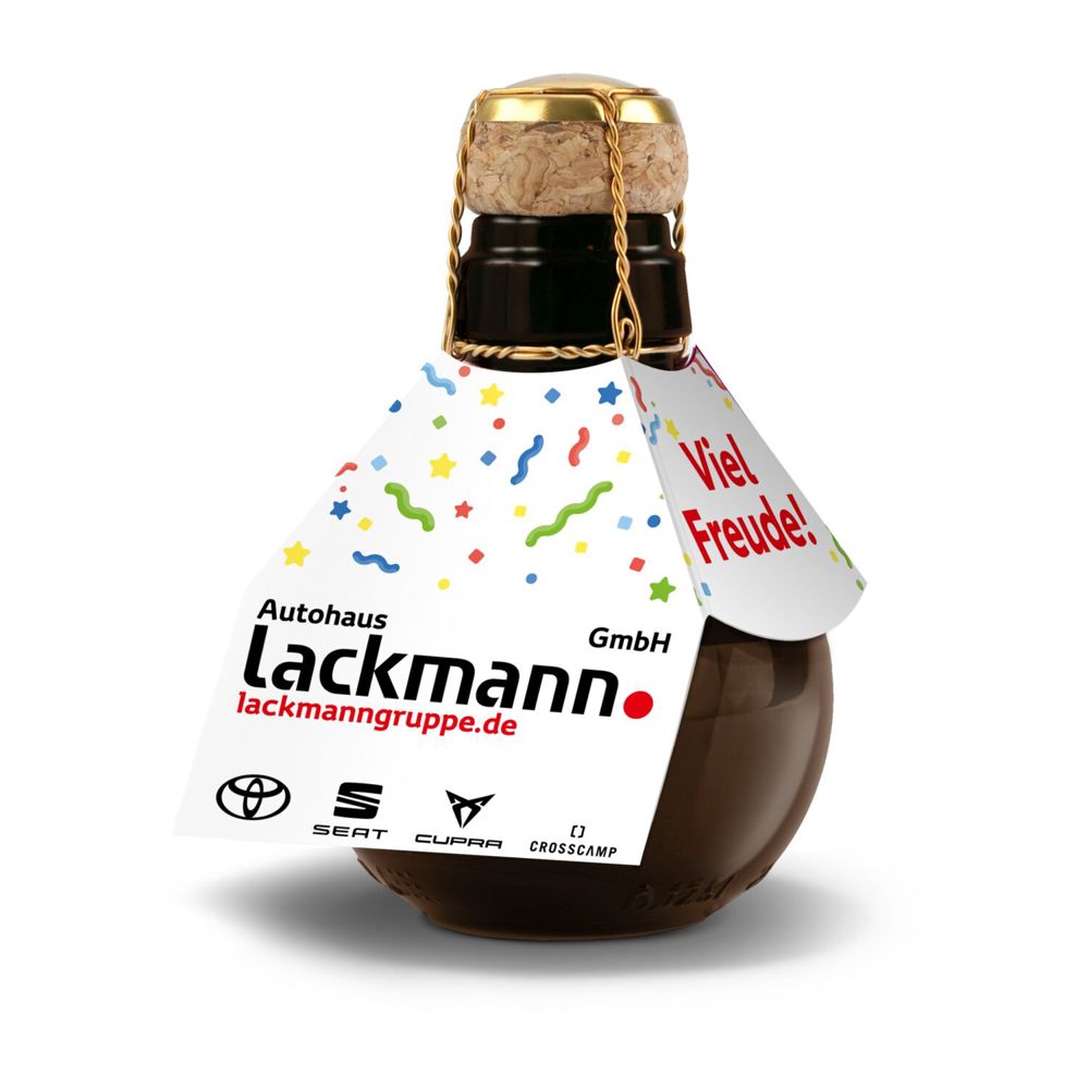 Kleinste Sektflasche der Welt! I love u - Inklusive Geschenkkarton in Gelb, 125 ml